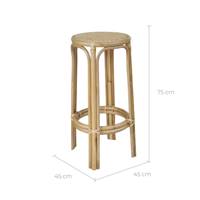 Virage tabouret de bar rond en rotin H75