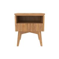 Blippi table de chevet en bois de teck, 1 tiroir et 1 niche