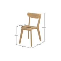 Erra chaise en bois clair plaqué bois de frêne