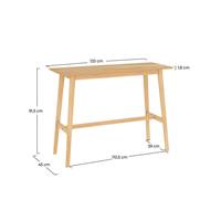 Merida table de bar en bois clair naturel 4 personnes
