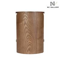 Epic table d'appoint en bois de frêne teinté noyer H50cm