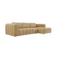 Eliot canapé d'angle droit en tissu tweed jaune miami