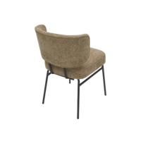 Lisea chaise en tissu tweed taupe et métal noir