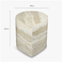 Lanister table d'appoint beige effet travertin H42