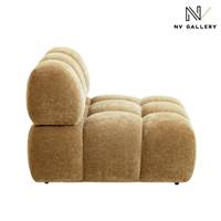 Bianca module fauteuil en tissu camel crêpé