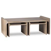 Conill lot de 3 tables basses en bois de manguier naturel