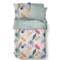 Sunshine parure de lit 220x240 coton imprimé feuilles multicolores 13.52