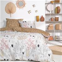 Sunshine parure de lit 220x240 coton imprimé tiges camel 14.44