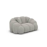 Dolban fauteuil en tissu texturé gris clair effet nuage