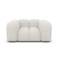 Cotton fauteuil 1 place en tissu texturé blanc