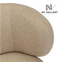 Havane fauteuil en tissu texturé taupe désert