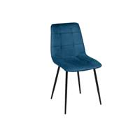 Milla chaise en velours bleu canard effet matelassé
