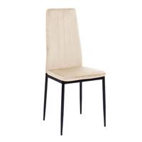 Beata chaise en velours crème dossier haut