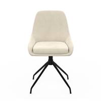 Elena chaise pivotante en velours crème et métal noir
