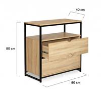 Misou commode 2 tiroirs et 1 étagère