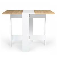 Onega table console pliable blanc et bois