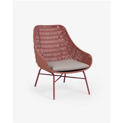 Arhiza fauteuil corde terracotta et pieds acier galvanisé