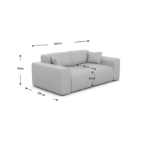 Novage canapé 3 places en tissu velours crème