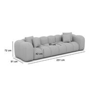 Cotton canapé 4 places en tissu texturé beige