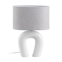 Monarch lampe de table en céramique blanc gris 1 arche