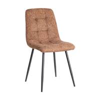 Mantis chaise matelassée marbrée en tissu ocre pieds métal