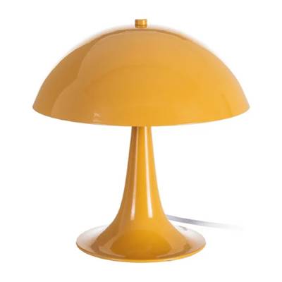 Panthe lampe de table champignon en métal jaune moutarde H27.5cm