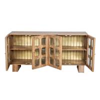 Nova buffet 4 portes en bois de manguier et verre