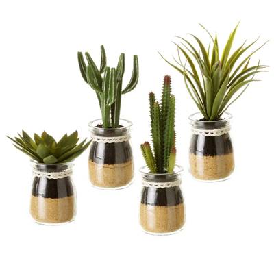 Wadigo lot de 4 cactus en plastique
