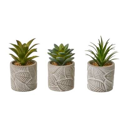 Wadi lot de 3 cactus artificiels