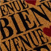 Corazone tapis fibre de coco bienvenue coeur 60x40cm