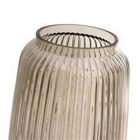 Bouteilla vase en verre fumé strié