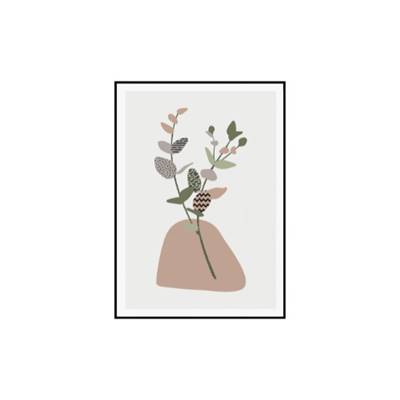 Cotton tableau imprimé motif une tache rose 51x71cm