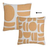 Jack coussin en polycoton jaune sable grosses formes 45x45