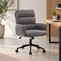 Aim� chaise de bureau en tissu gris fonc� rembourr� r�glable � roulettes