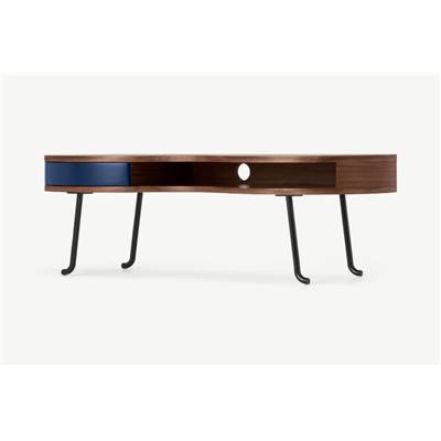 Pendelbury meuble TV noyer et bleu roi