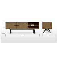 Sora meuble TV chêne fumé et béton