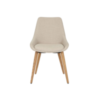 Bari chaise en tissu crème pieds chêne