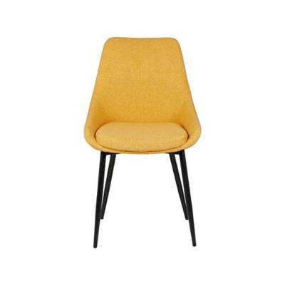 Bari chaise en tissu jaune moutarde