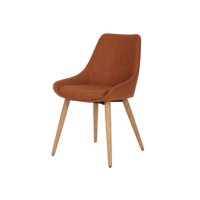 Bari chaise en tissu cognac pieds chêne