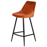 Bari chaise de bar velours cognac H74cm