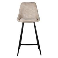 Bari chaise îlot central tissu effet daim beige H67