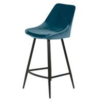 Bari chaise îlot central en velours bleu H67