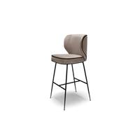 Valo tabouret de bar gris taupe et métal noir