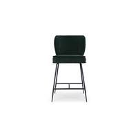 Valo tabouret de bar velours vert cèdre et métal noir