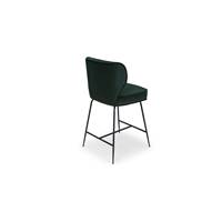 Valo tabouret de bar velours vert cèdre et métal noir