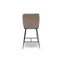 Valo tabouret de bar velours taupe et métal noir