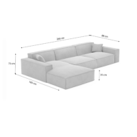 Stacele canapé d'angle gauche en tissu texturé gris anthracite