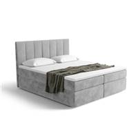 Avalon lit boxspring 160x200 tissu velours gris