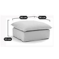 Kalisto pouf coton et lin blanc