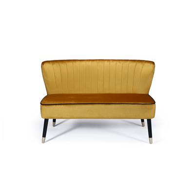 Volta banc tissu jaune et pieds métal noir